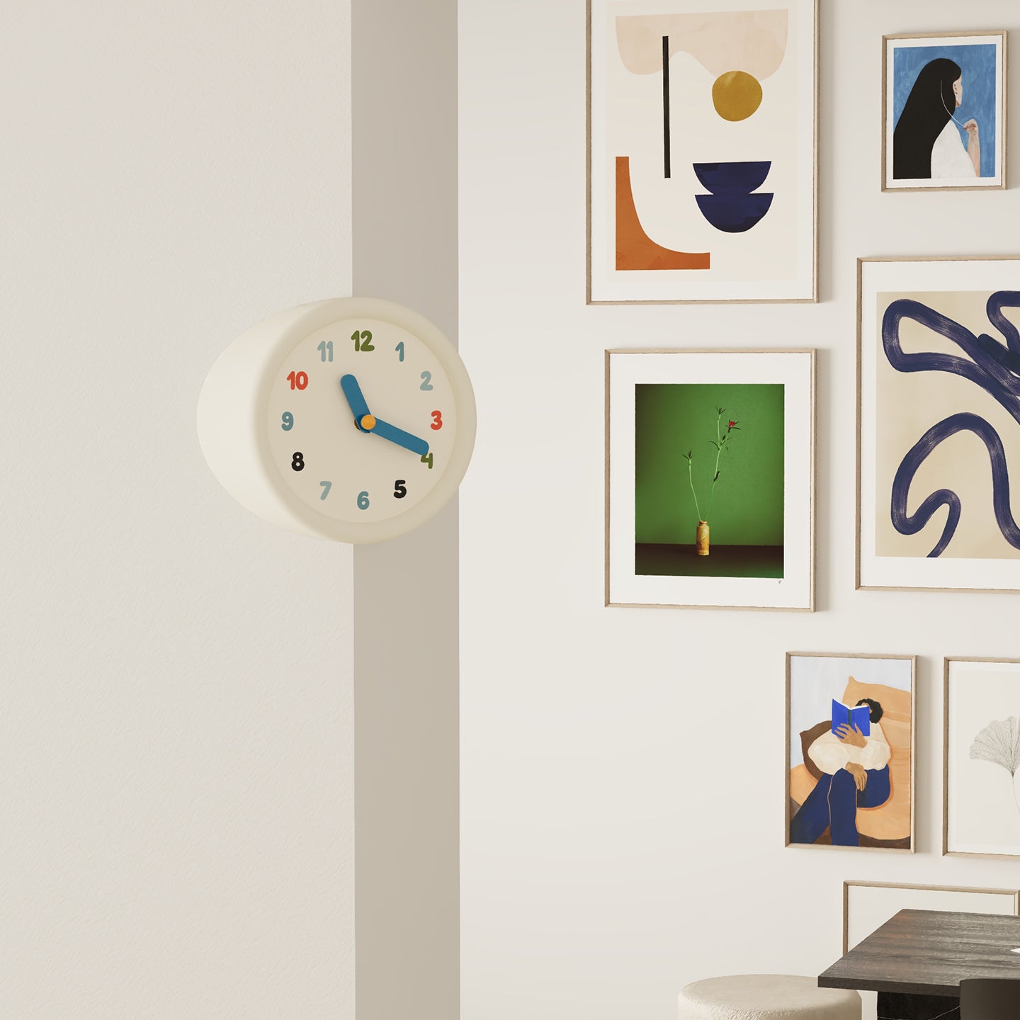 White Corner Clock-0