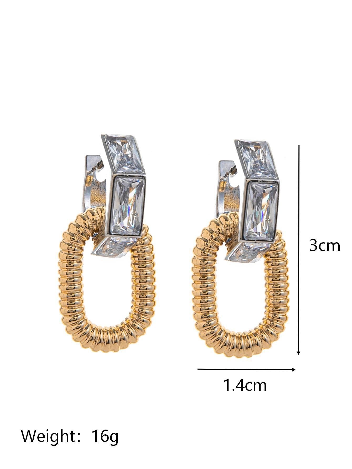 Stainless Steel Fashionable Gold-plated Earrings For Women