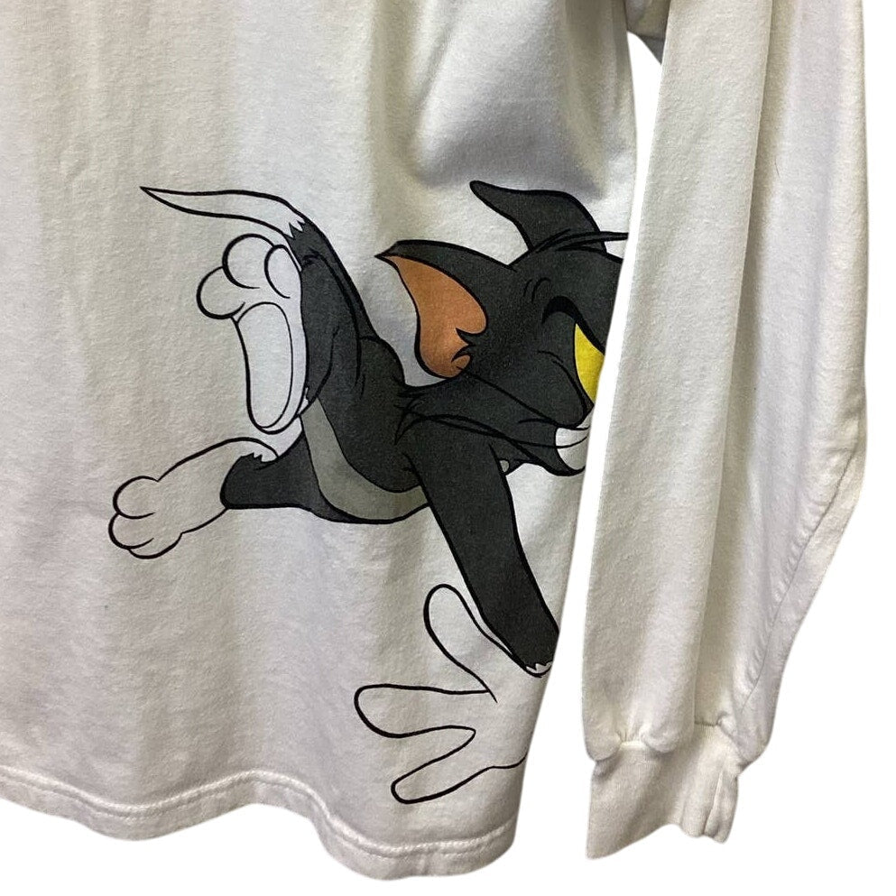 Hanna Barbera Tom and Jerry Small Long Sleeve Cotton Blend Crew Neck Tee Shirt