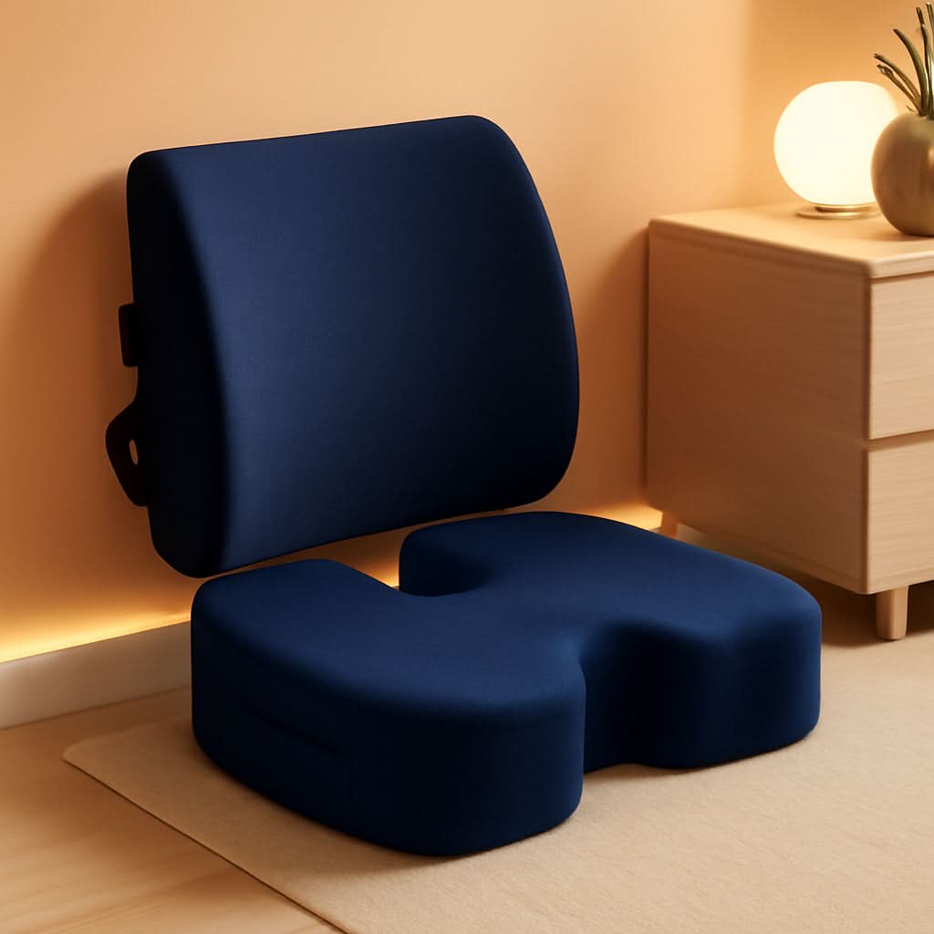 XL Memory Foam Office Chair Cushion With Lumbar Support-0