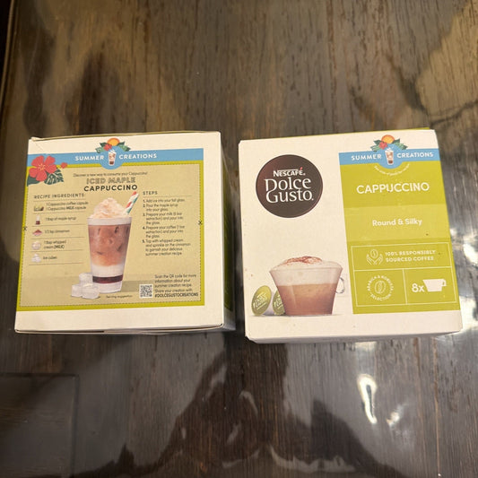 2x Nescafe Dolce Gusto Cappuccino Round & Silky 16 Pods Exp 08/2025 Lot Of 2