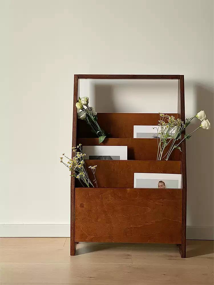 Vintage Wooden Magazine Rack-2