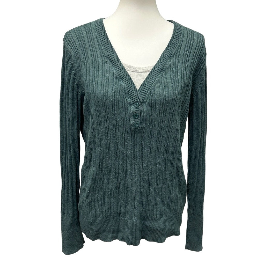 Lot of 3 Sonoma Merona Womens XL Long Sleeve V-Neck PolyCotton Sweaters