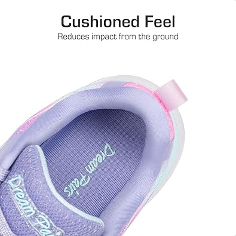 Dream Pairs Little Girls Size 3 Purple Glitter Sneakers Lace Up Tennis Shoes