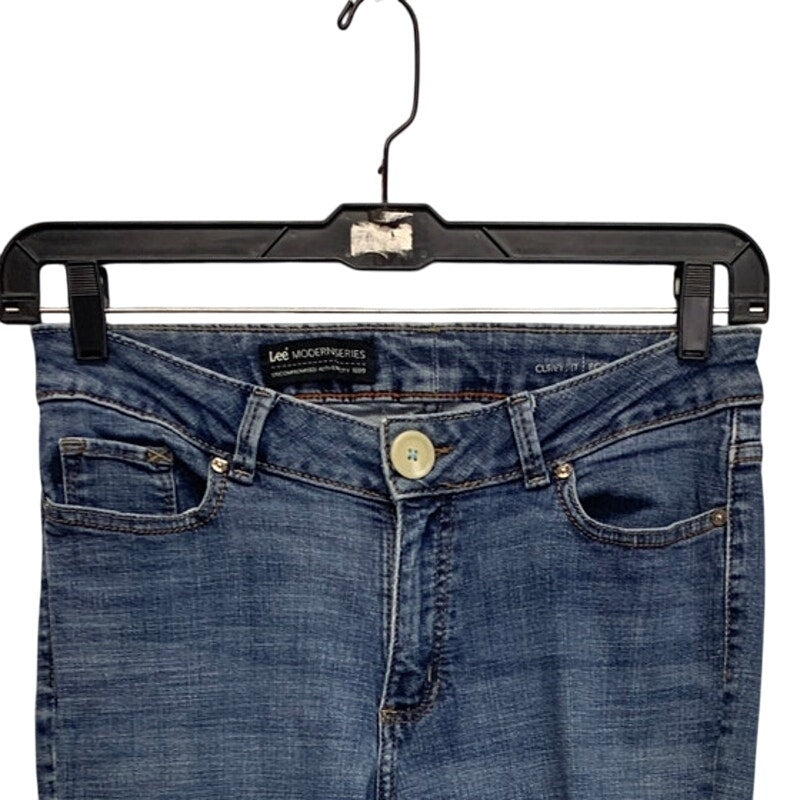 Lee Modern Series Womens Size 8 Curvy Boot Cut Replaced Button Denim Blue Jeans