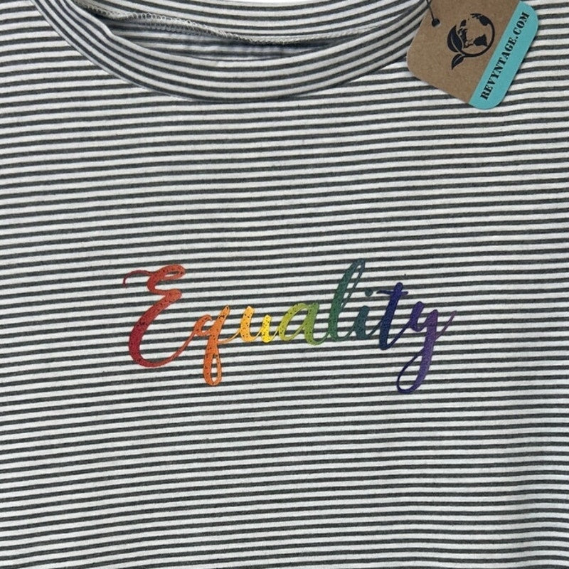 Upcycled Hand Printed Womens Large Rainbow Equality Pajama Tee Shirt Shorts