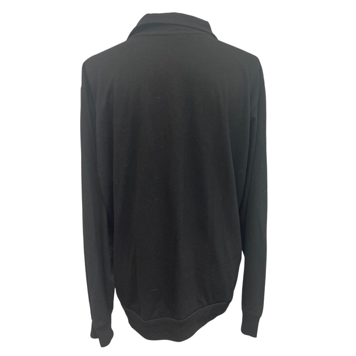 Casual Joe Mens XXL Black Gray PolyCotton Striped Long Sleeve Collar Polo Shirt