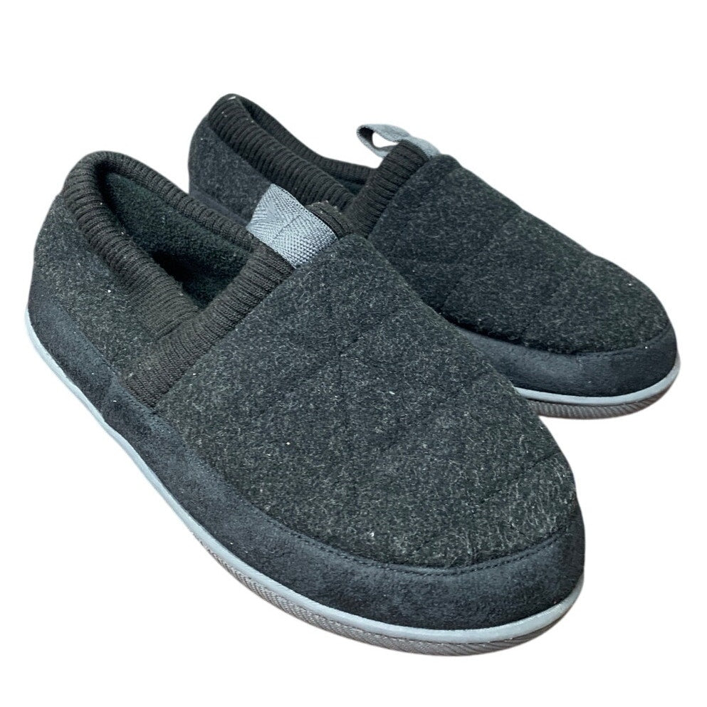RockDove Womens 9 Gray Slippers Memory Foam Knit Cuff Closed Back House Shoes