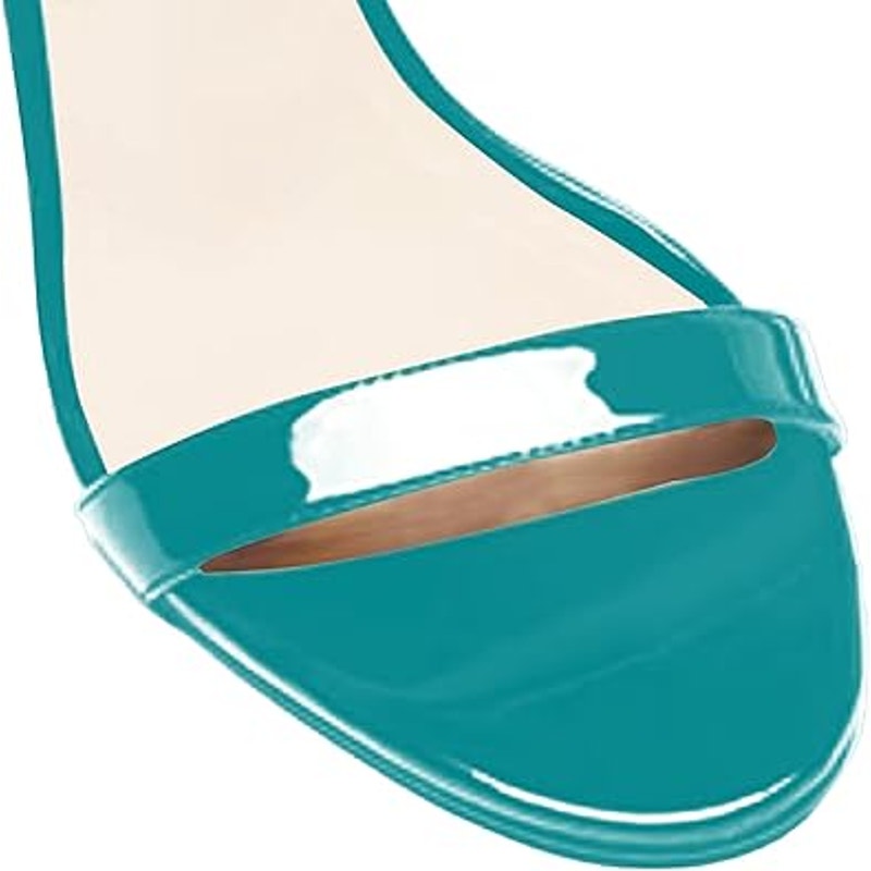 Odernee Womens Size 6.5 Turquoise Blue 2" Heel Open Toe Ankle Strap Sandal Shoes