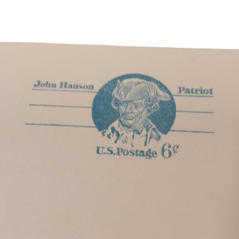 6 Vintage 1970s Pre-Paid Postage Hancock Samuel Adams Hanson Blank Postcards