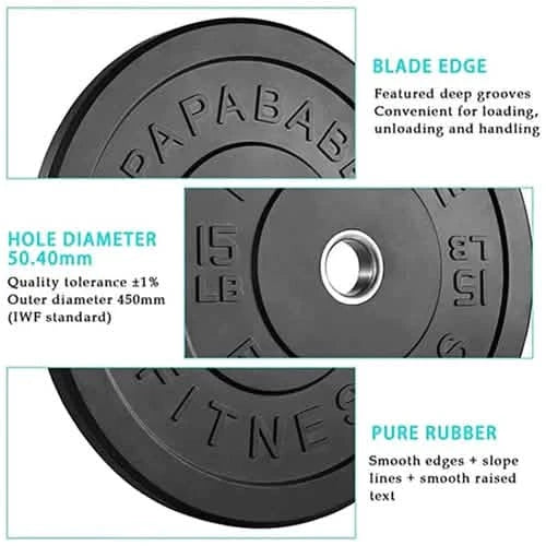 1-Pair: Bumper Plates 2-Inch Bumpers Olympic Weight Plate
