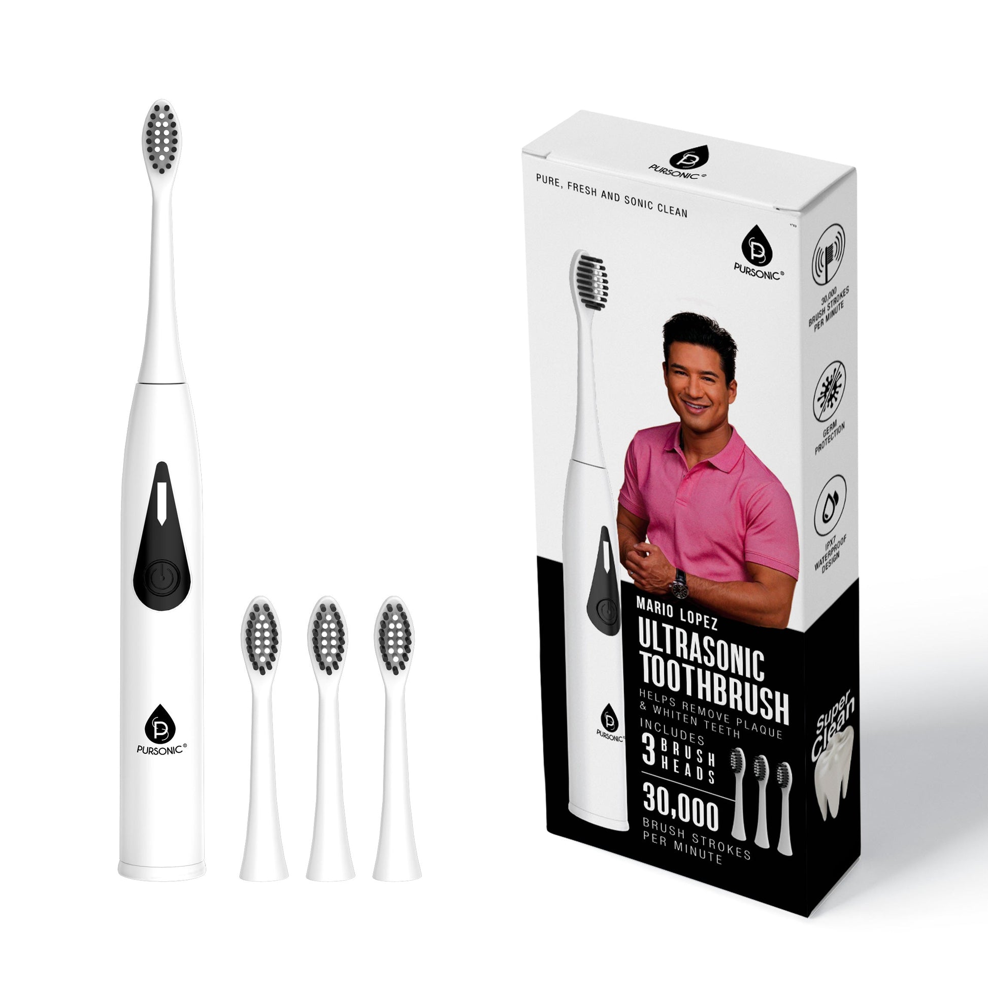 Mario Lopez Triple-Head Electric Tooth Wizard - 30,000 Strokes Per a Minute-0