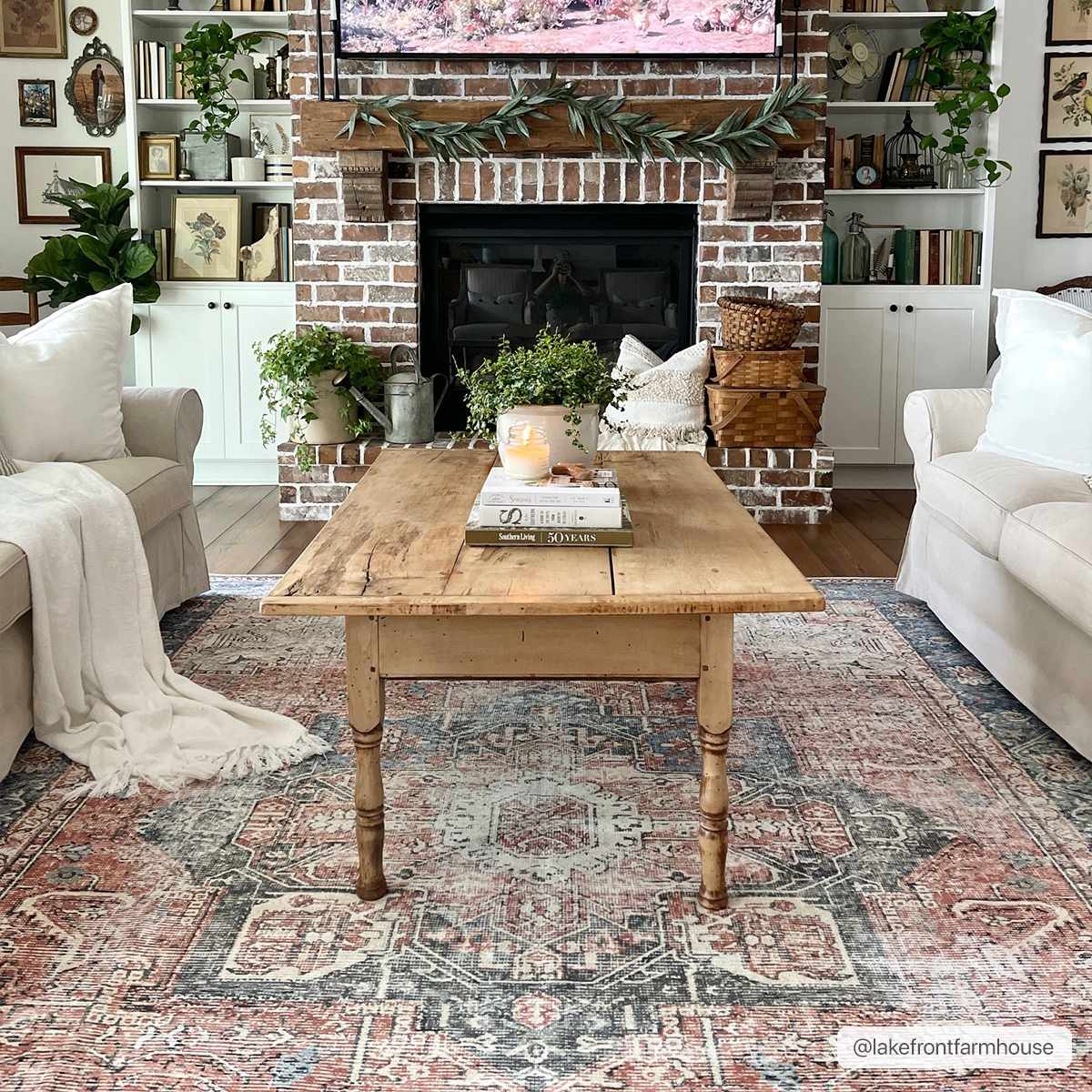 Rosman Distressed Washable Rug Area Rug-0