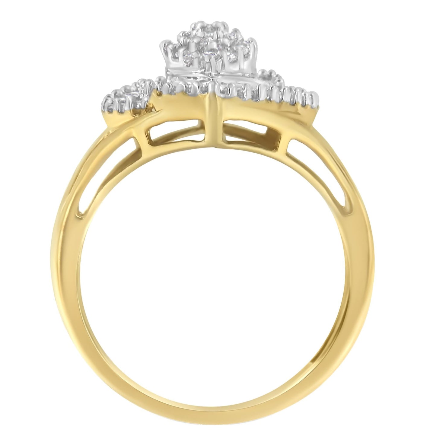 10K Yellow Gold Diamond Cocktail Ring (1/2 Cttw, J-K Color, I2-I3 Clarity)-1