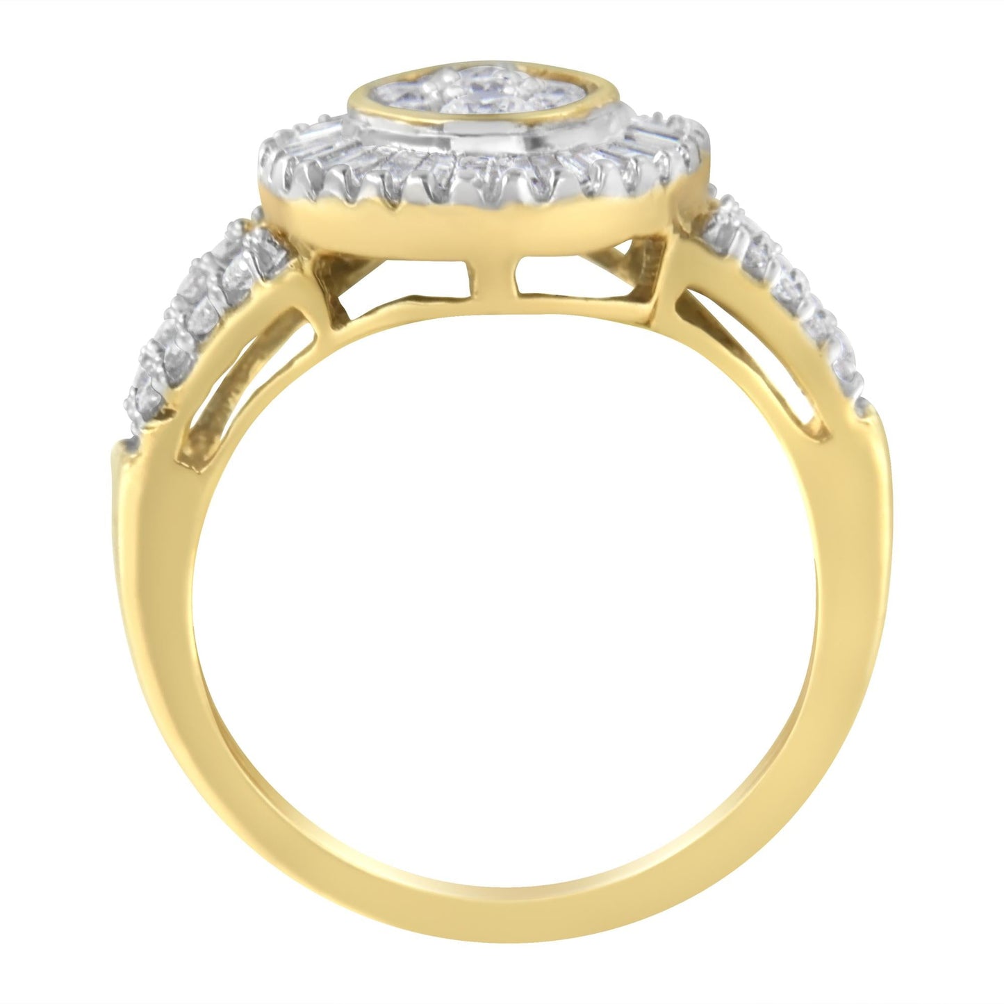 10kt Yellow Gold Diamond Cocktail Ring (1 cttw, H-I Color, SI2-I1 Clarity)-3