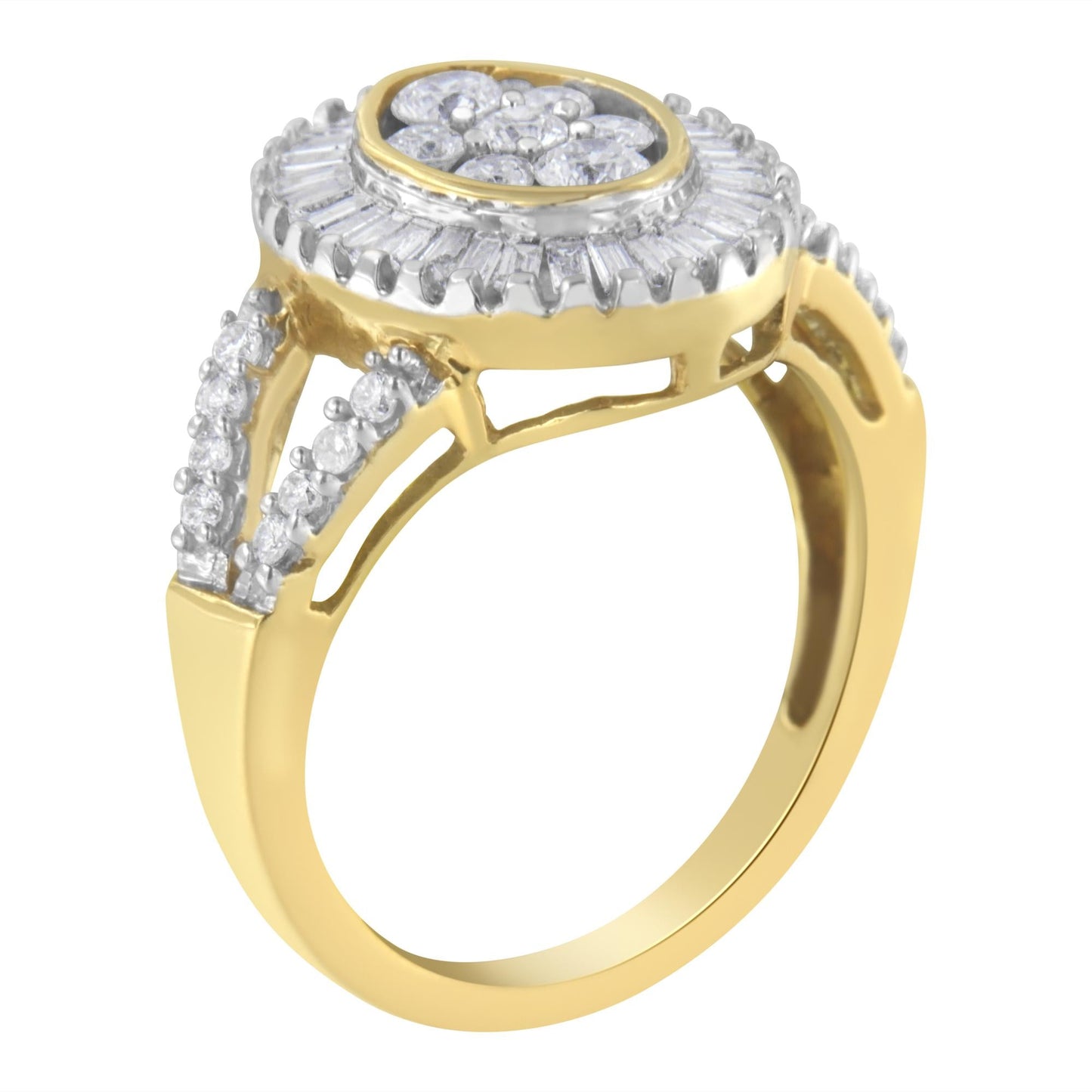 10kt Yellow Gold Diamond Cocktail Ring (1 cttw, H-I Color, SI2-I1 Clarity)-4