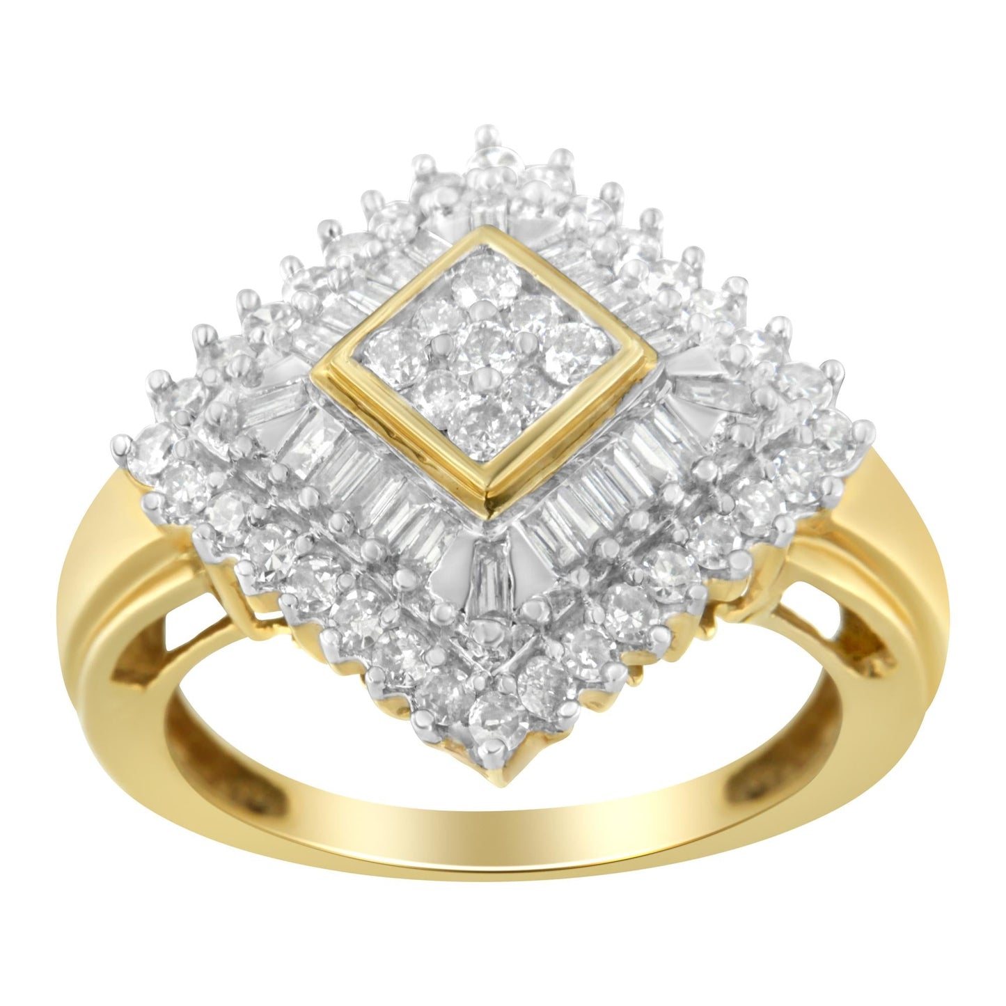 10K Yellow Gold Diamond Ballerina Ring (1 Cttw, I-J Color, I1-I2 Clarity)-3