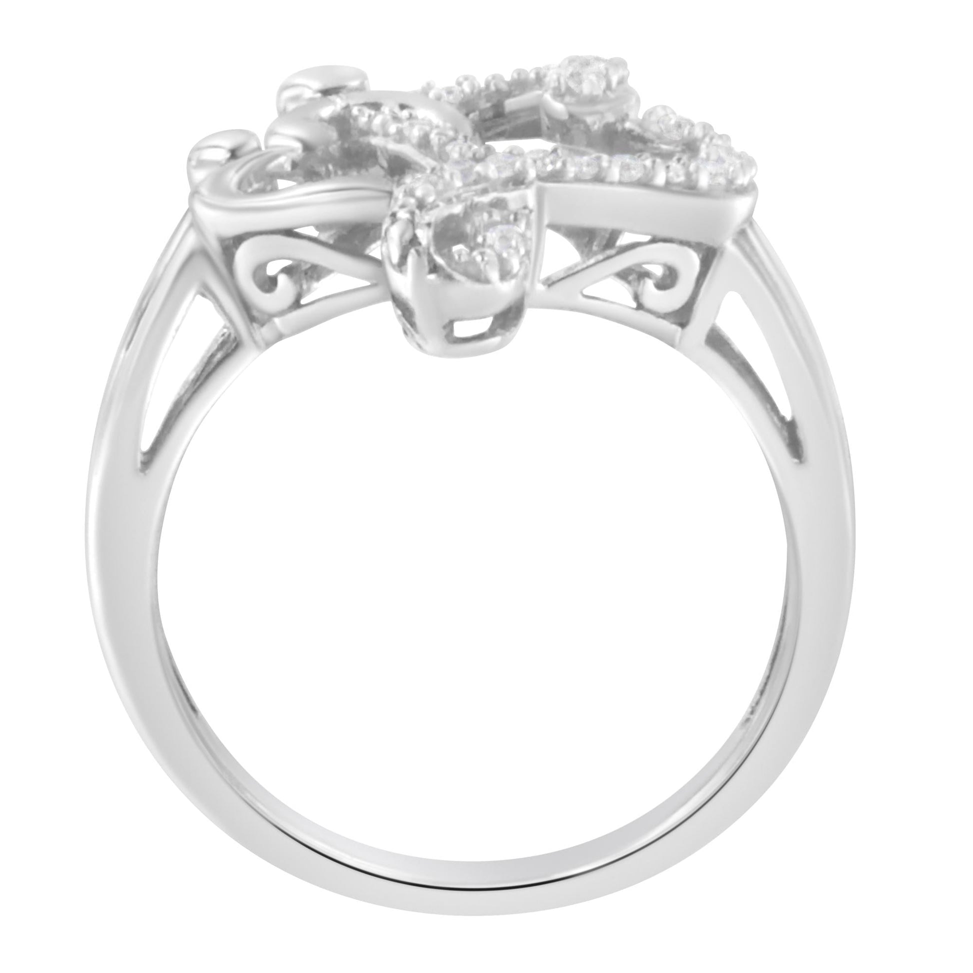 .925 Sterling Silver Diamond Heart and Music Note Ring (1/10 Cttw, H-I Color, I3 Clarity)-4