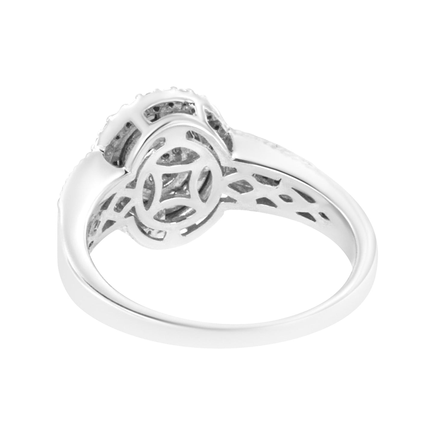 .925 Sterling Silver 1/3 Cttw Pave Set Round-Cut Diamond Braided Halo Cocktail Ring (I-J Color, I2-I3 Clarity)-4