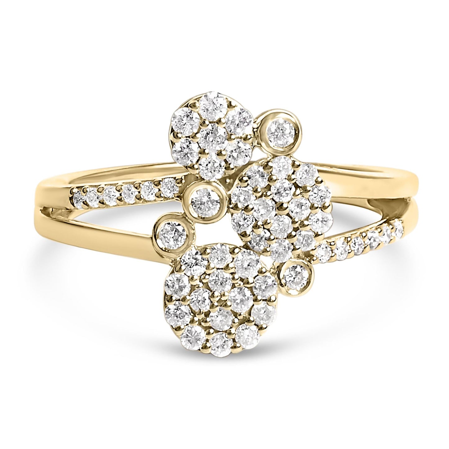 .925 Sterling Silver 1/2 Cttw Diamond Scatter Composite Bypass Ring (I-J Color, I1-I2 Clarity)-0