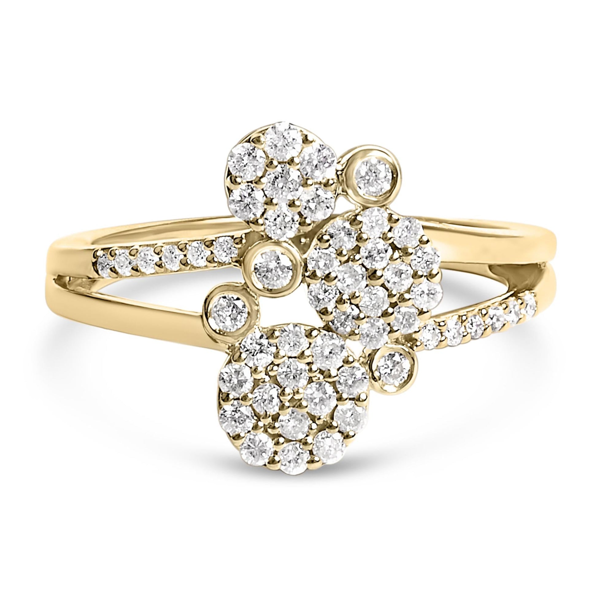.925 Sterling Silver 1/2 Cttw Diamond Scatter Composite Bypass Ring (I-J Color, I1-I2 Clarity)-0