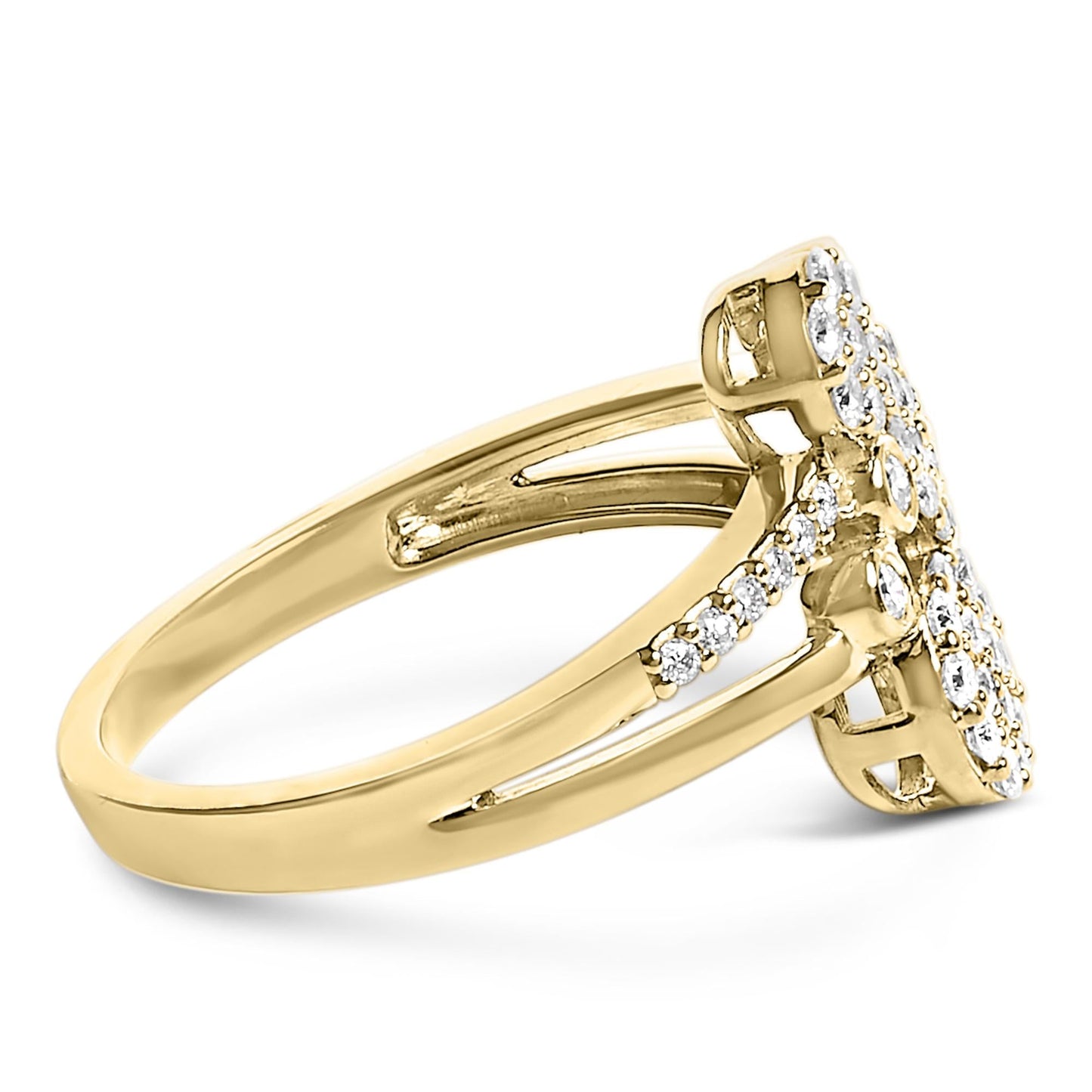 .925 Sterling Silver 1/2 Cttw Diamond Scatter Composite Bypass Ring (I-J Color, I1-I2 Clarity)-3