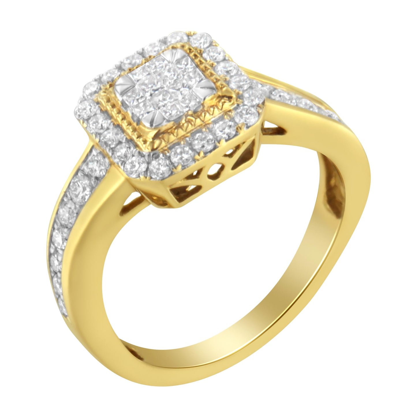 10KT Yellow Gold Diamond Cocktail Ring (5/8 cttw, H-I Color, SI2-I1 Clarity)-3