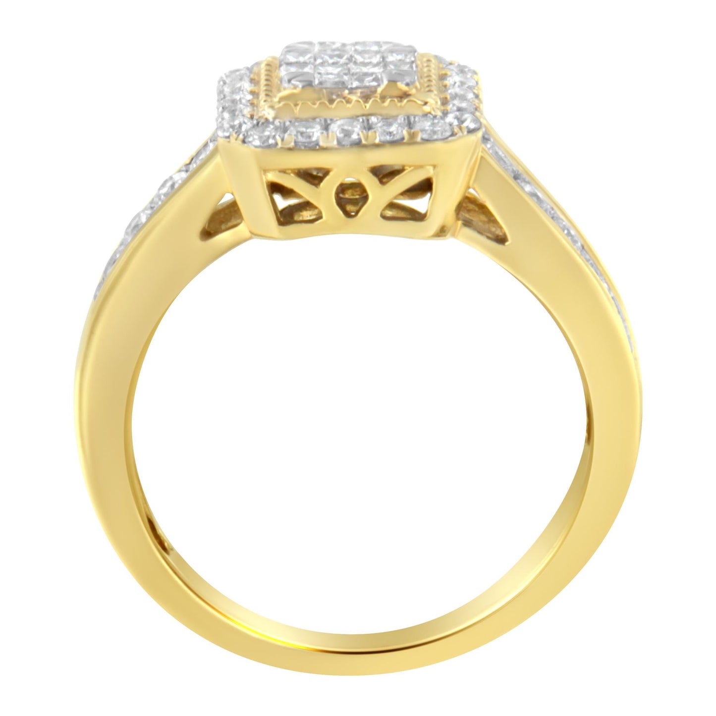 10KT Yellow Gold Diamond Cocktail Ring (5/8 cttw, H-I Color, SI2-I1 Clarity)-4