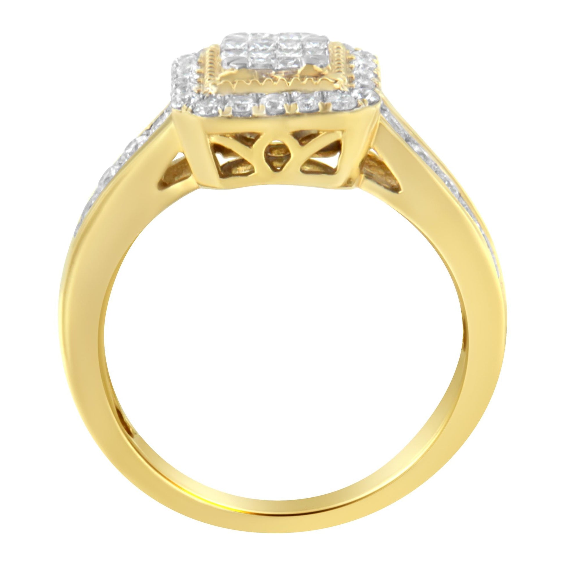 10KT Yellow Gold Diamond Cocktail Ring (5/8 cttw, H-I Color, SI2-I1 Clarity)-4