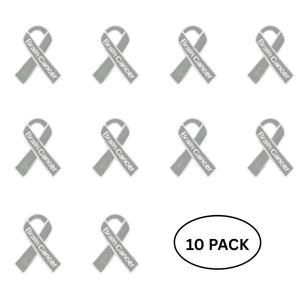 10 Pack Brain Cancer Awareness Ribbon Pins