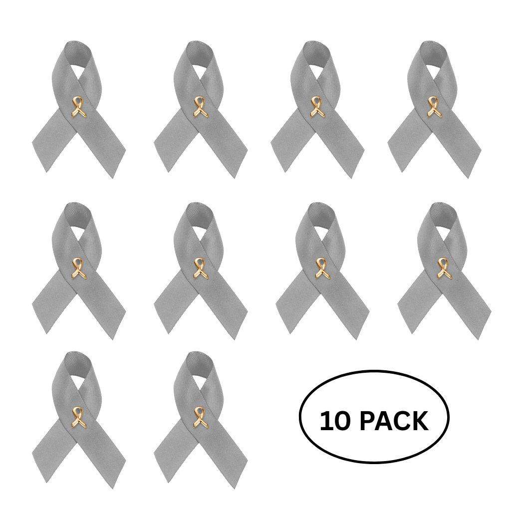 10 Pack Gray Satin Ribbon Pins