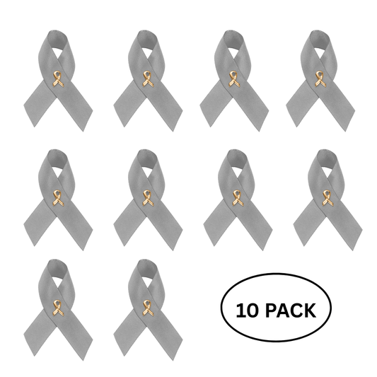 10 Pack Gray Satin Ribbon Pins