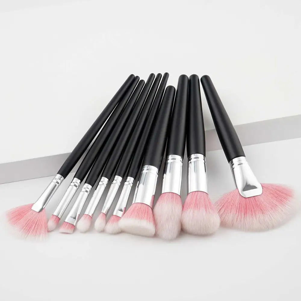 10 Piece Purple Gradient Makeup Brush Set