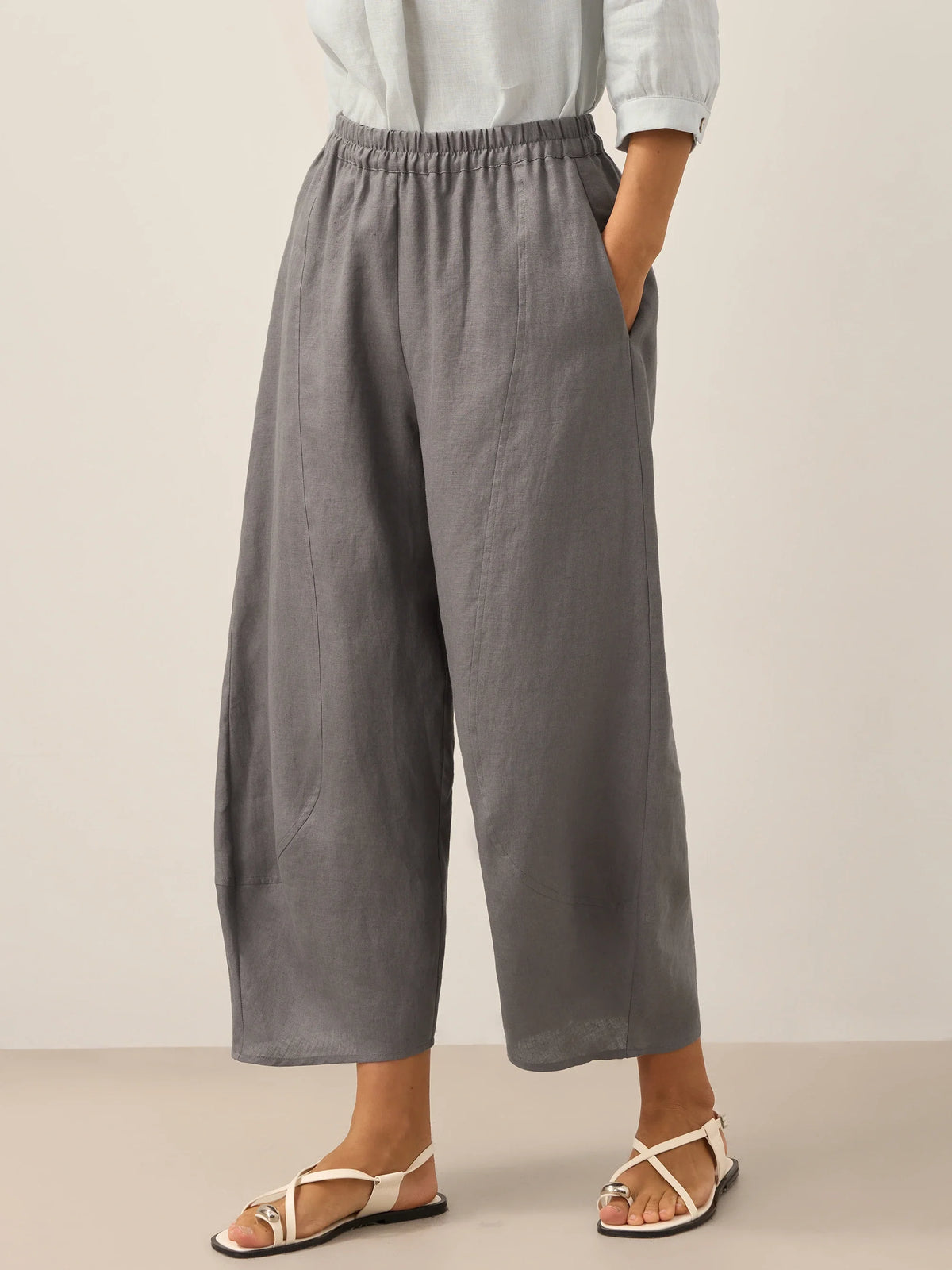 100% Linen Classic Ankle Pants ZOE