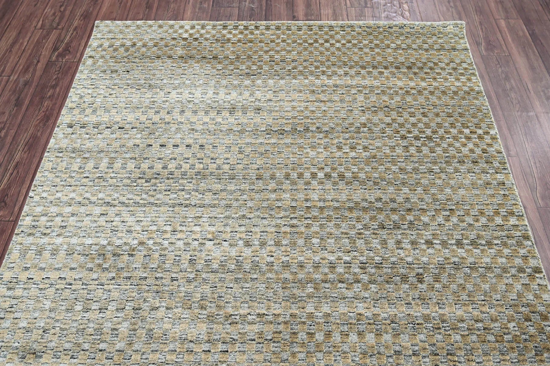 5x7 Gray LoomBloom Hand Knotted Modern & Contemporary Textured Tibetan 100% Wool Oriental Area Rug-4