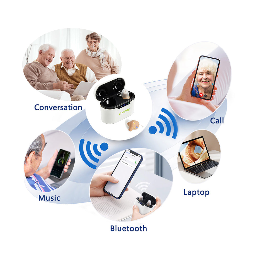 K23 Bluetooth OTC Hearing Aids for Seniors | Calling + Music Streaming – CHOSGO-1