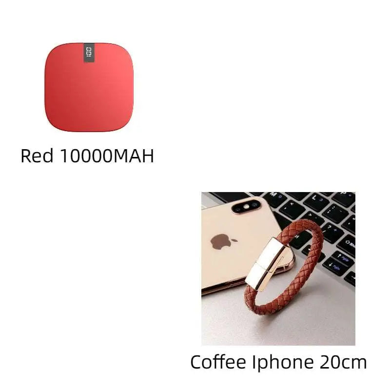 10000mAh Mini Power Bank with Dual USB and LCD Display