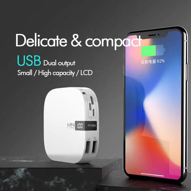 10000mAh Mini Power Bank with Dual USB and LCD Display