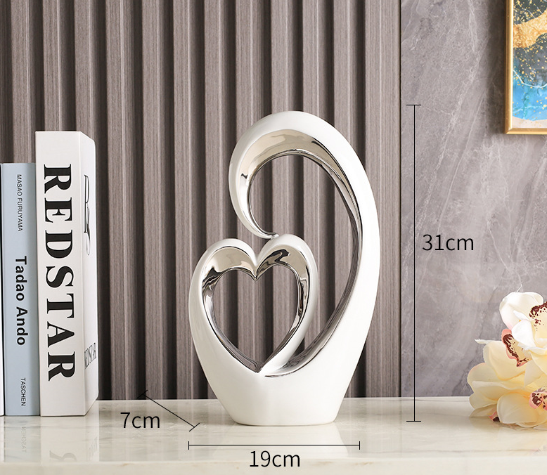Modern Creative Heart-to-Heart Ornament for Home Living Room, Entryway, Wine Cabinet, Bedroom, TV Cabinet Decoration