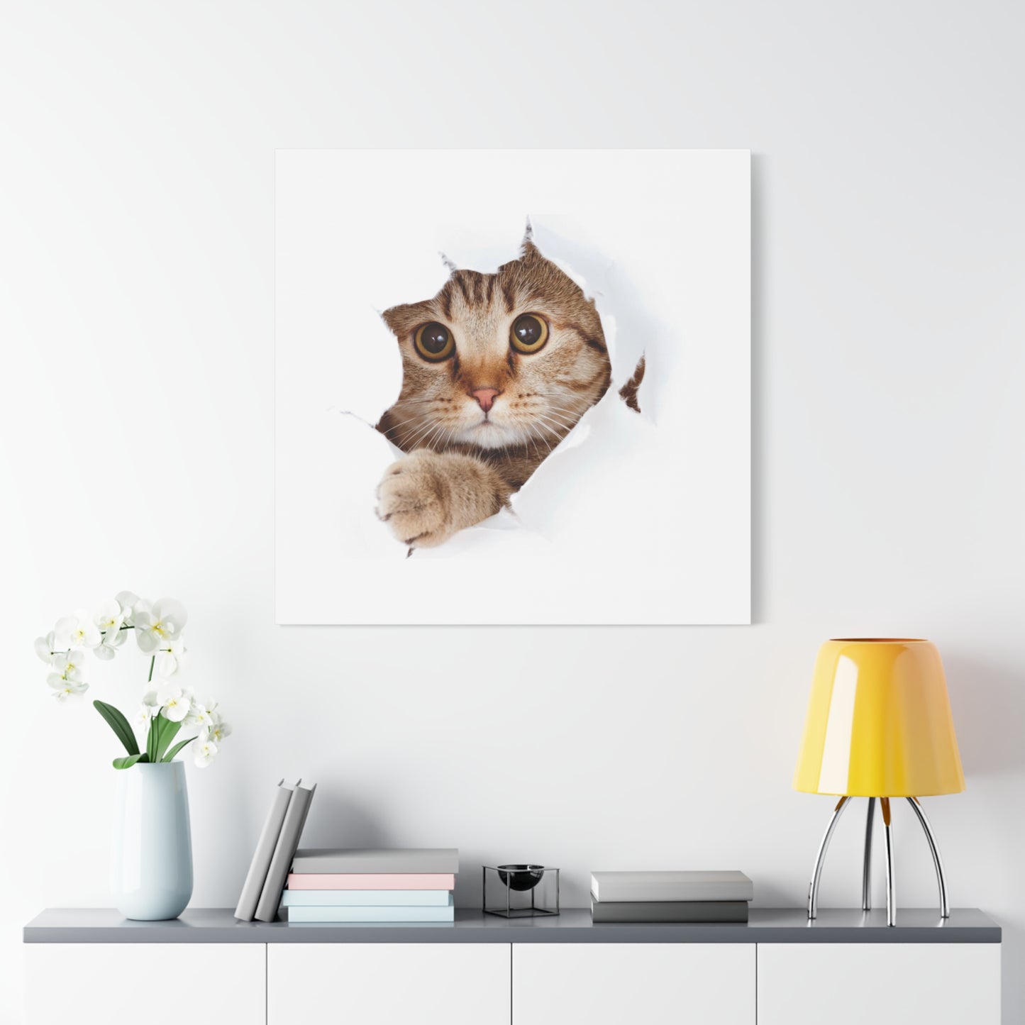 Whimsical Cat Canvas Art, Playful Decor for Cat Lovers, Home Wall Art, Pet-Themed Gift, Cute Cat Wall Art, Cat Lover's Decoration