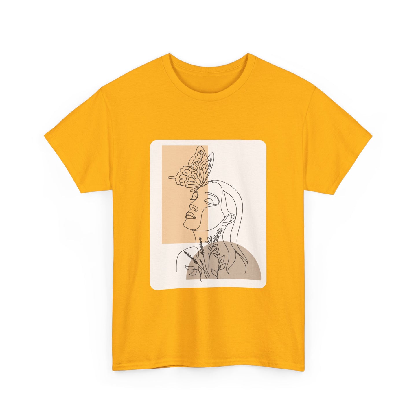 Artistic Unisex Tee: Modern Line Drawing with Butterfly, Perfect for Casual Outings, Gift for Art Lovers, Spring Fashion, Eco-Friendly Wear