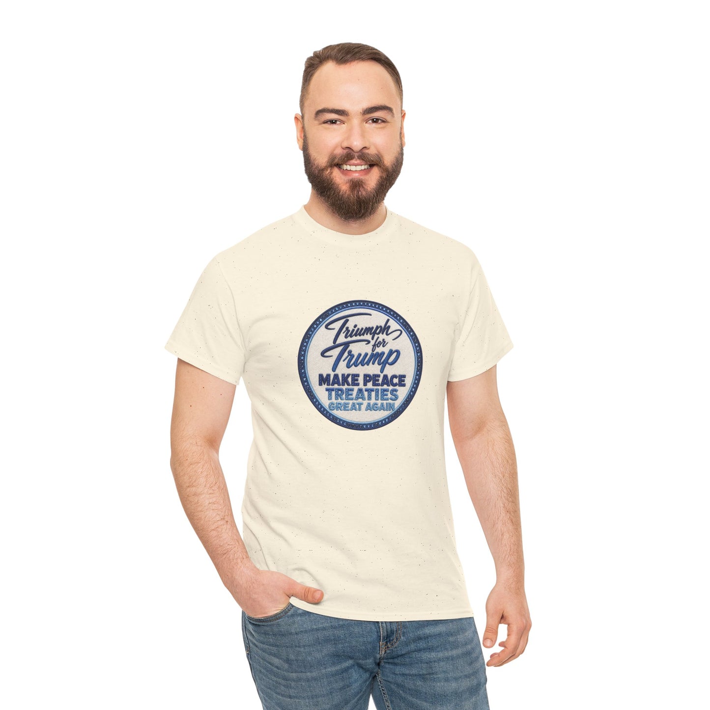 "Make Peace Treaties Great Again" Embroidery Badge Pattern T-Shirt - MADE TO ORDER ✨ CUSTOMIZABLE WITHIN REASON