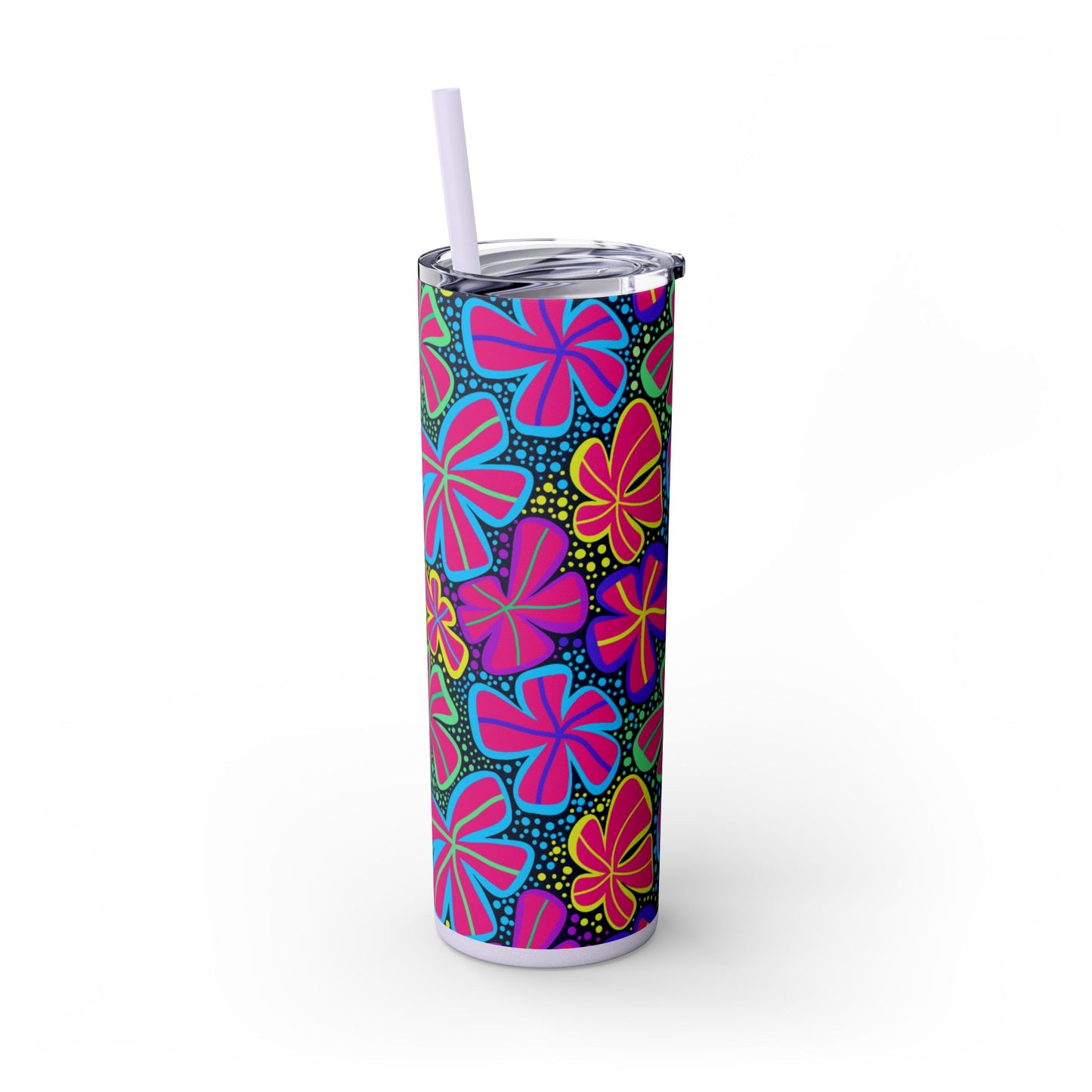 Vibrant Floral Skinny Tumbler, 20oz | Reusable Drink Cup for Home, Office, Road Trips | Fun Gift for Spring, Summer, Birthdays, Garden [...]