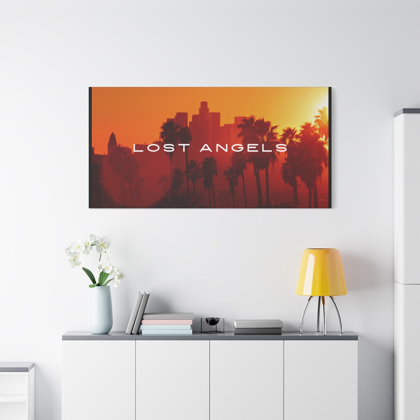Lost Angels Wall Art Canvas | Sunset Cityscape Print, Home Decor, Gift for Art Lovers, Modern Living Room, California Vibe