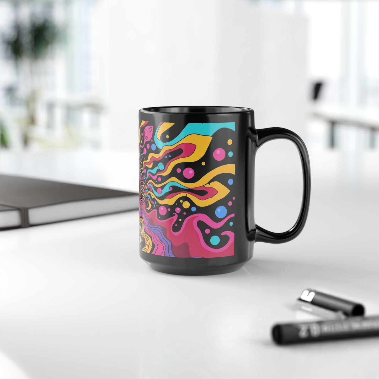 Psychedelic Coffee Mug, Colorful Mug for Coffee Lovers, Boho Gift, Unique Tea Cup, Artistic Drinkware