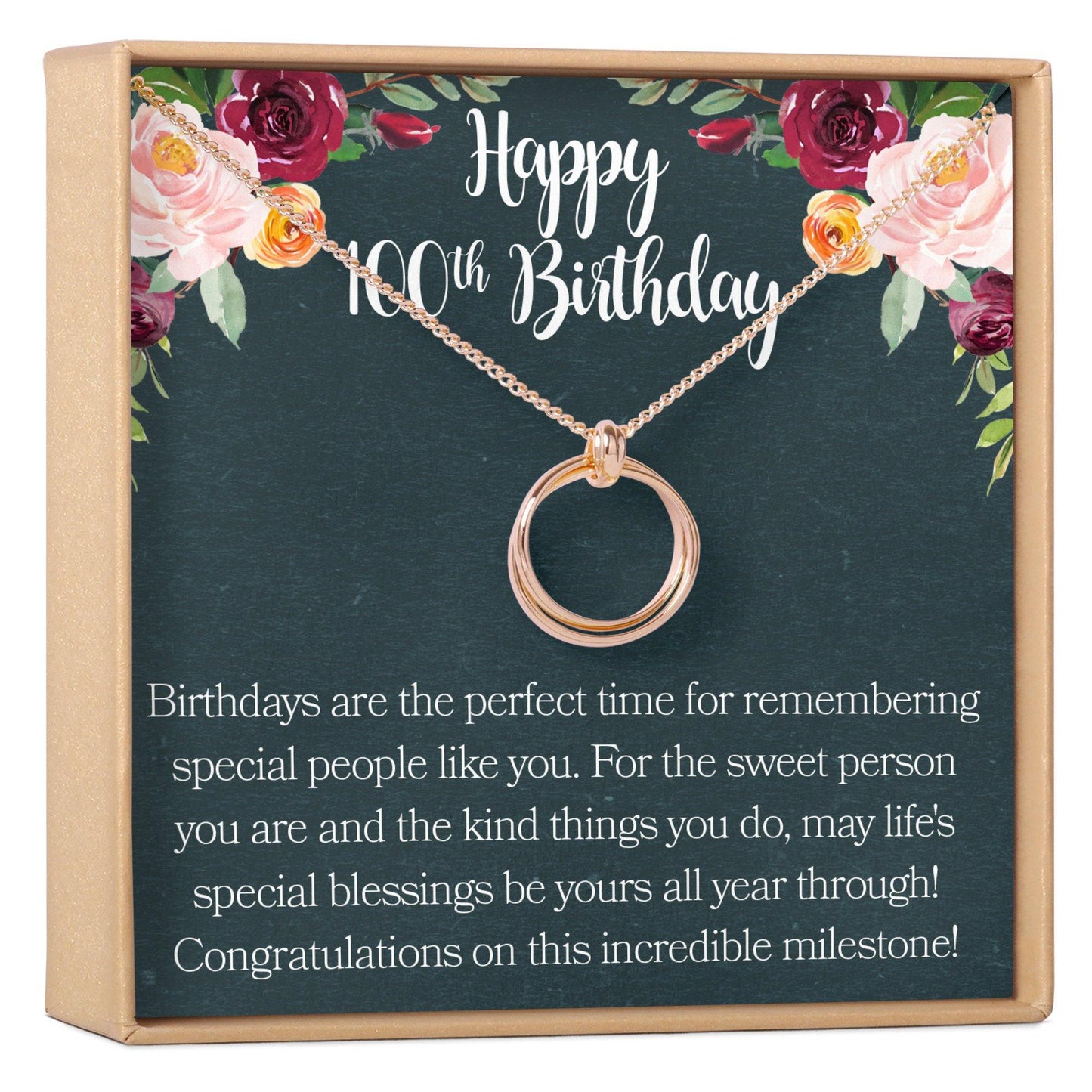 100th Birthday Necklace, Multiple Styles