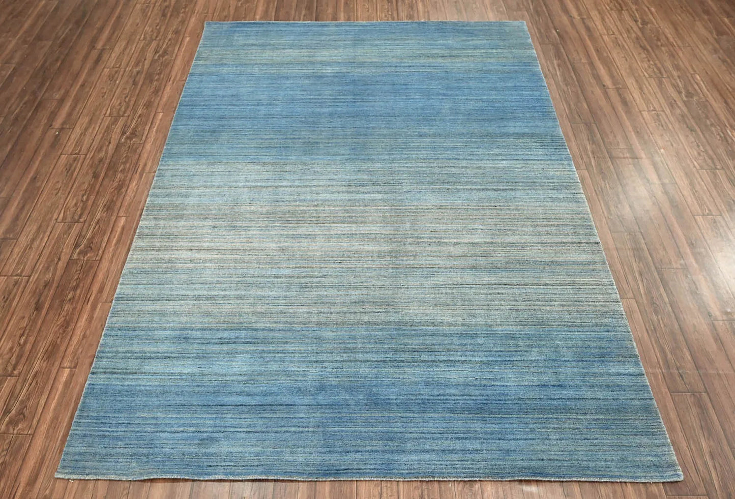 Multi Size Gray, Blue Hand Knotted Tibetan 100% Wool Modern & Contemporary Oriental Area Rug-2