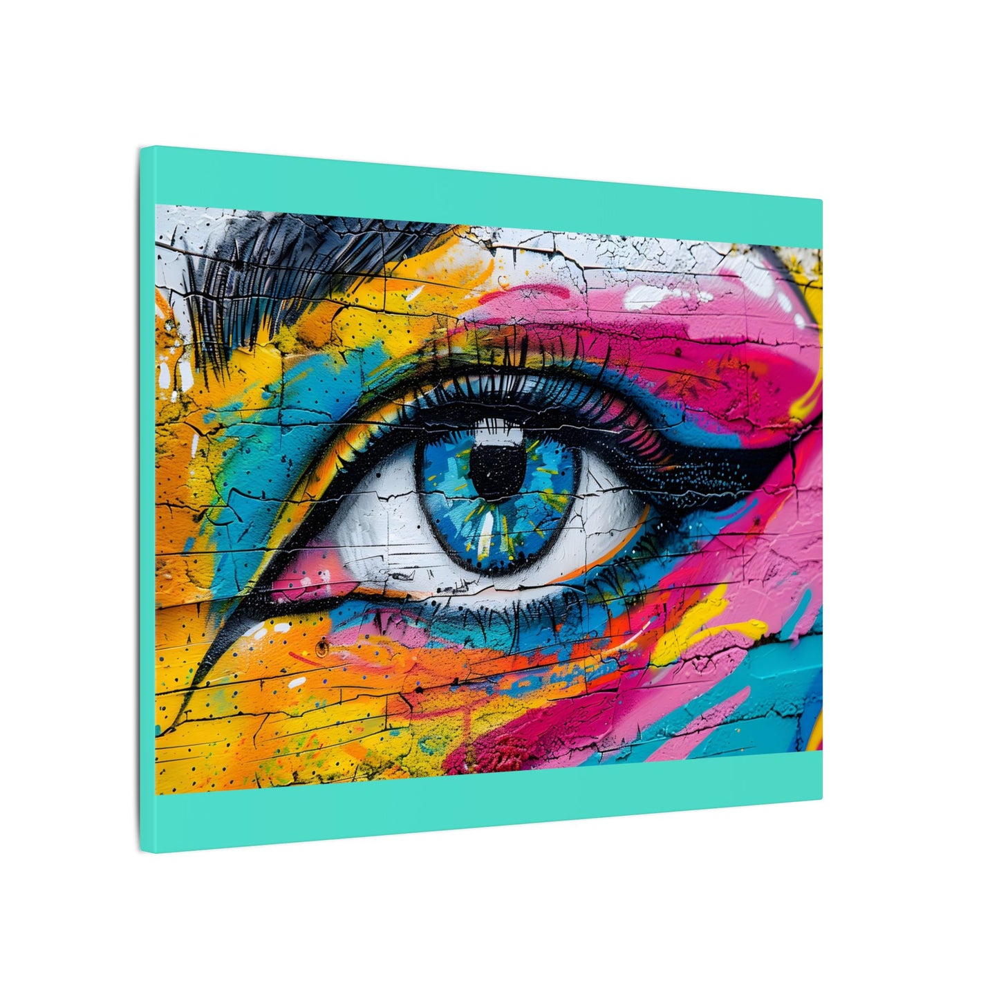 Colorful Eye Street Art Matte Canvas Print