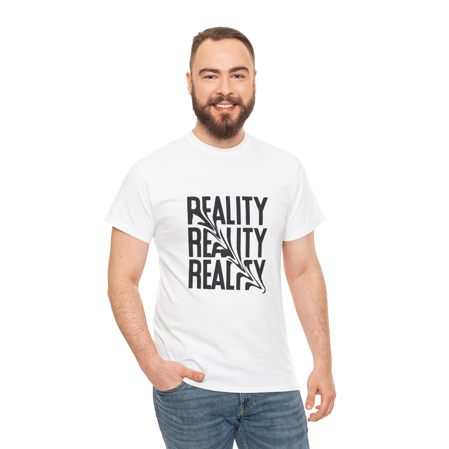 Reality Unisex Heavy Cotton Tee - Trendy Graphic Shirt, Casual Wear, Gift for Friends, Everyday Style, Unique Statement Top