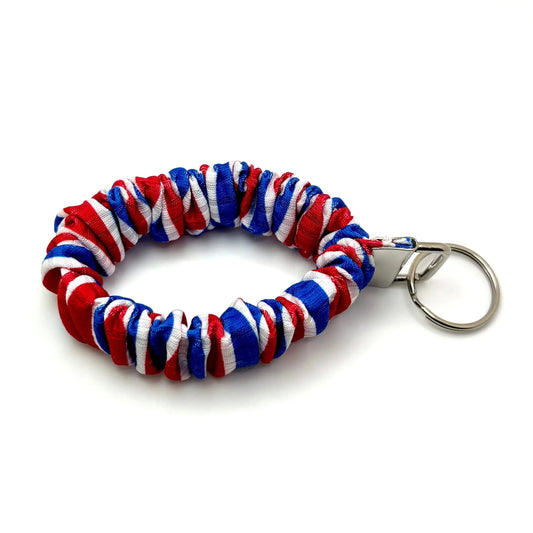 4th of July Striped Scrunchie Wristlet